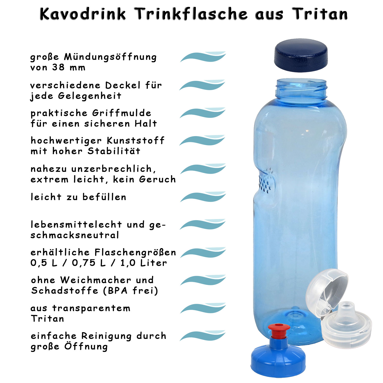 Kavodrik Tritan Trinkflaschen von Gainer