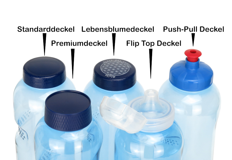 Bild 1 von Kavodrink 4 x 0,5 L Tritan Trinkflasche Wasserflasche Flasche Sport Fahrrad BPA frei  / (Deckelvariante) Standarddeckel