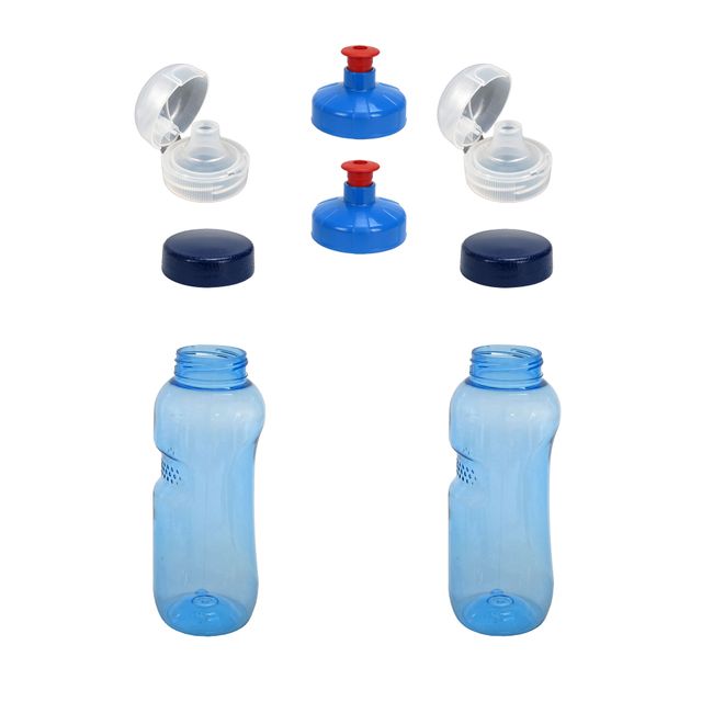 Bild 1 von 2x 0,5L Kavodrink Wasserflasche Trinkflasche + 2x FlipTop + 2x Push-Pull