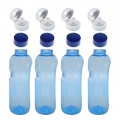 Kavodrink 4x 1,0 Tritan Trinkflasche mit Trinkdeckel Flip Top  / (Deckelvariante) Premiumdeckel mit integrierter Dichtung (4 Stück)