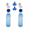2x 0,75L Kavodrink Wasserflasche Trinkflasche + 2x FlipTop + 2x Push-Pull  / (Deckelvariante) Premiumdeckel mit integrierter Dichtung (2 Stück)