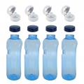 Kavodrink 4x 1,0 Tritan Trinkflasche mit Trinkdeckel Flip Top  / (Deckelvariante) Standarddeckel (4 Stück)