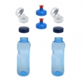 2x 0,75L Kavodrink Wasserflasche Trinkflasche + 2x FlipTop + 2x Push-Pull  / (Deckelvariante) Standarddeckel (2 Stück)