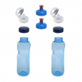 2x 0,75L Kavodrink Wasserflasche Trinkflasche + 2x FlipTop + 2x Push-Pull (2 Stück)