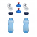2x 0,5L Kavodrink Wasserflasche Trinkflasche + 2x FlipTop + 2x Push-Pull  / (Deckelvariante) Standarddeckel (2 Stück)